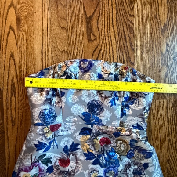 J.Crew Collection Silver Floral Jacquard Copenhagen Strapless Dress NWT Size 10 - Picture 10 of 16